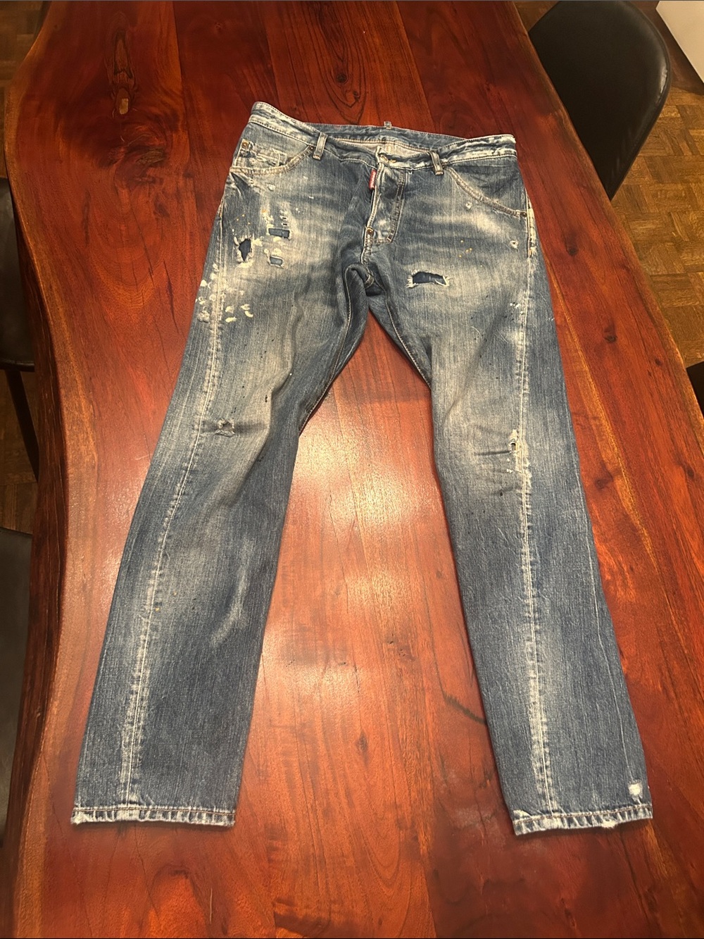 DSQUARED2 Slim Straight Distressed Blue Jeans